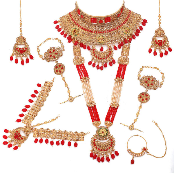 Neetu Art Gold Plated Kundan Stone Bridal Necklace Set