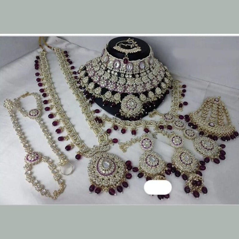 Neetu Art Gold Plated Kundan Stone Bridal Necklace Set