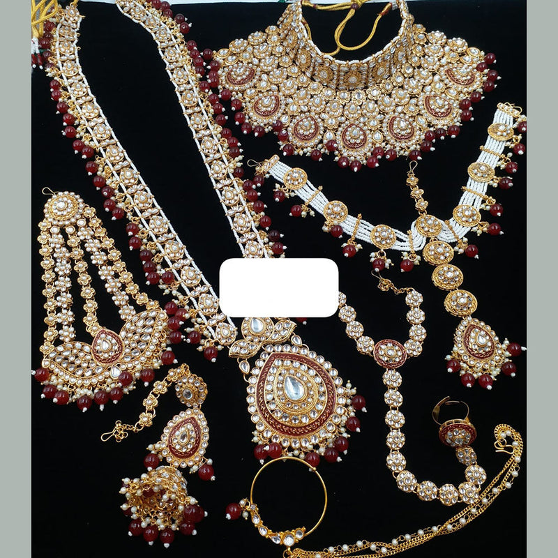 Neetu Art Gold Plated Kundan Stone Bridal Necklace Set