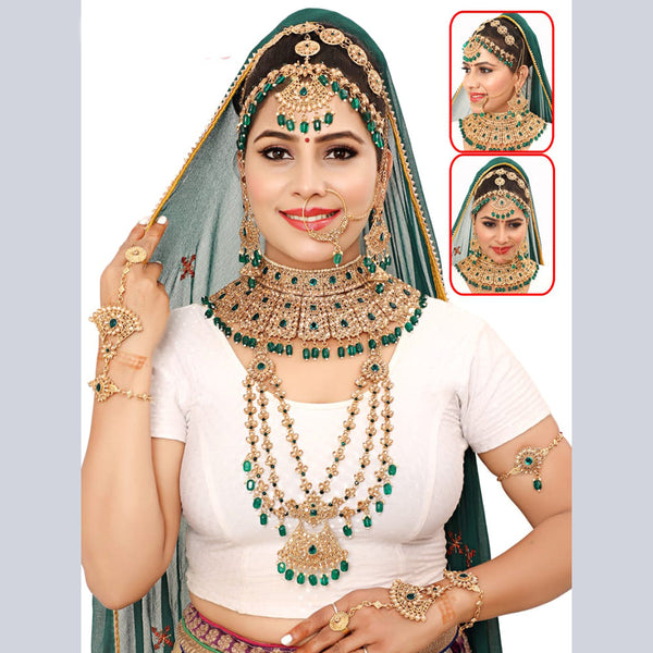 Neetu Art Gold Plated Kundan Stone Bridal Necklace Set