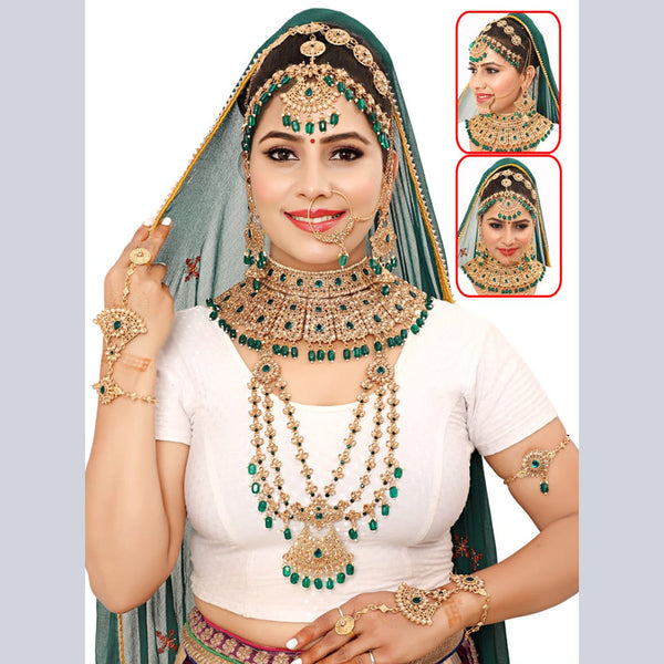 Neetu Art Gold Plated Kundan Stone Bridal Necklace Set