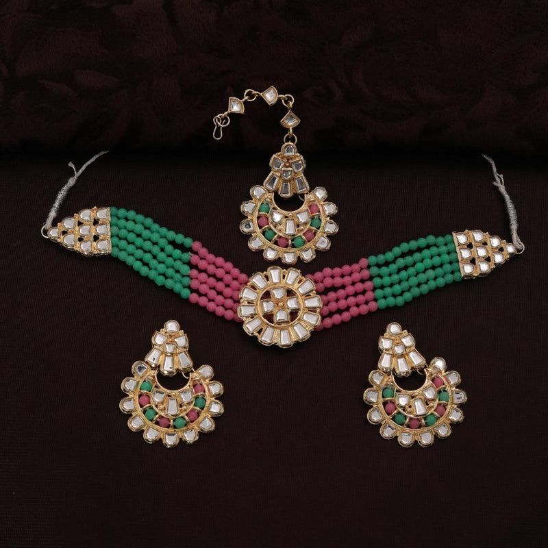 Neetu Art Gold Plated Kundan Choker Necklace Set