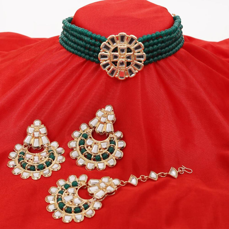 Neetu Art Gold Plated Kundan Choker Necklace Set