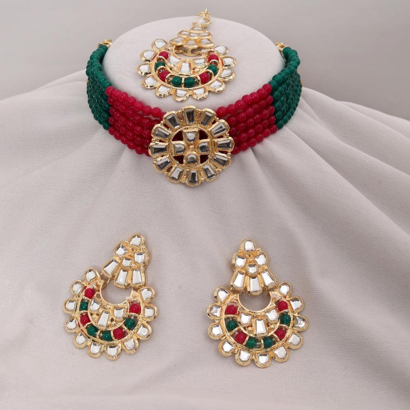 Neetu Art Gold Plated Kundan Choker Necklace Set