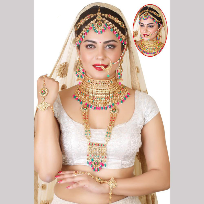 Neetu Art Gold Plated Kundan Stone Bridal Necklace Set