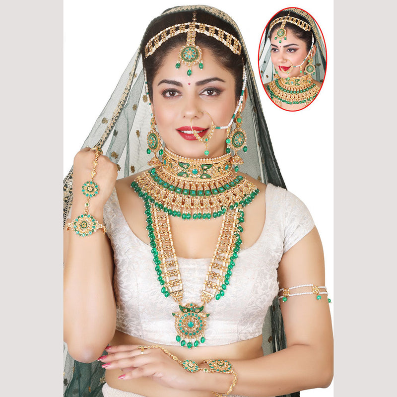 Neetu Art Gold Plated Kundan Stone Bridal Necklace Set