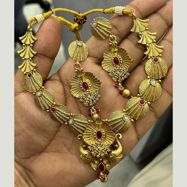 Neetu Art Gold Plated Pota Stone Necklace Set