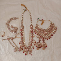 Neetu Art  Gold-Plated Designed for the Bride  Kundan & Beads Meenakari Bridal Set