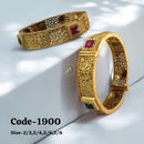 Neetu Art Gold Plated Pota Stone Openable Bangle Set