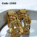Neetu Art Gold Plated Pota Stone Openable Bangle Set