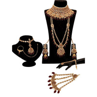 Neetu Art Gold Plated Kundan Stone And Beads Bridal Set