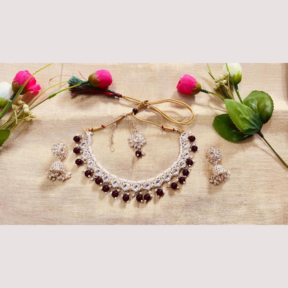 Neetu Art Stylish Kundan And Beads Necklace Set