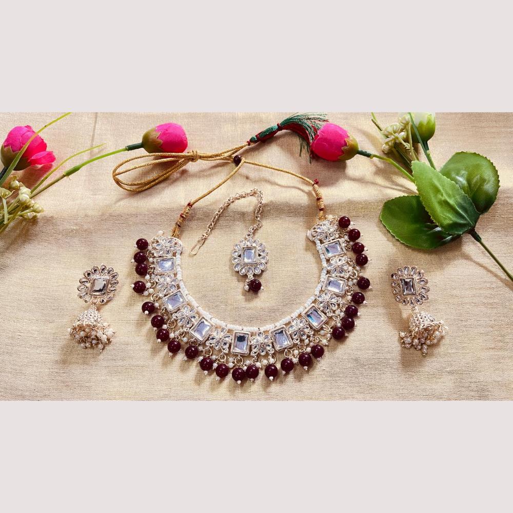 Neetu Art Stylish Kundan And Beads Necklace Set