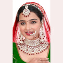 Neetu Art Elegant Kundan Stone And Pearl Semi Bridal Necklace Set