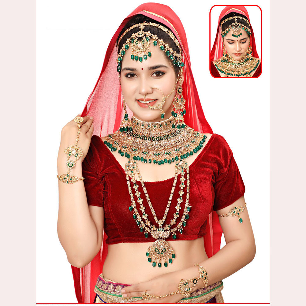 Neetu Art Ethnic Elegance Kundan Stone And Pearl Bridal Set