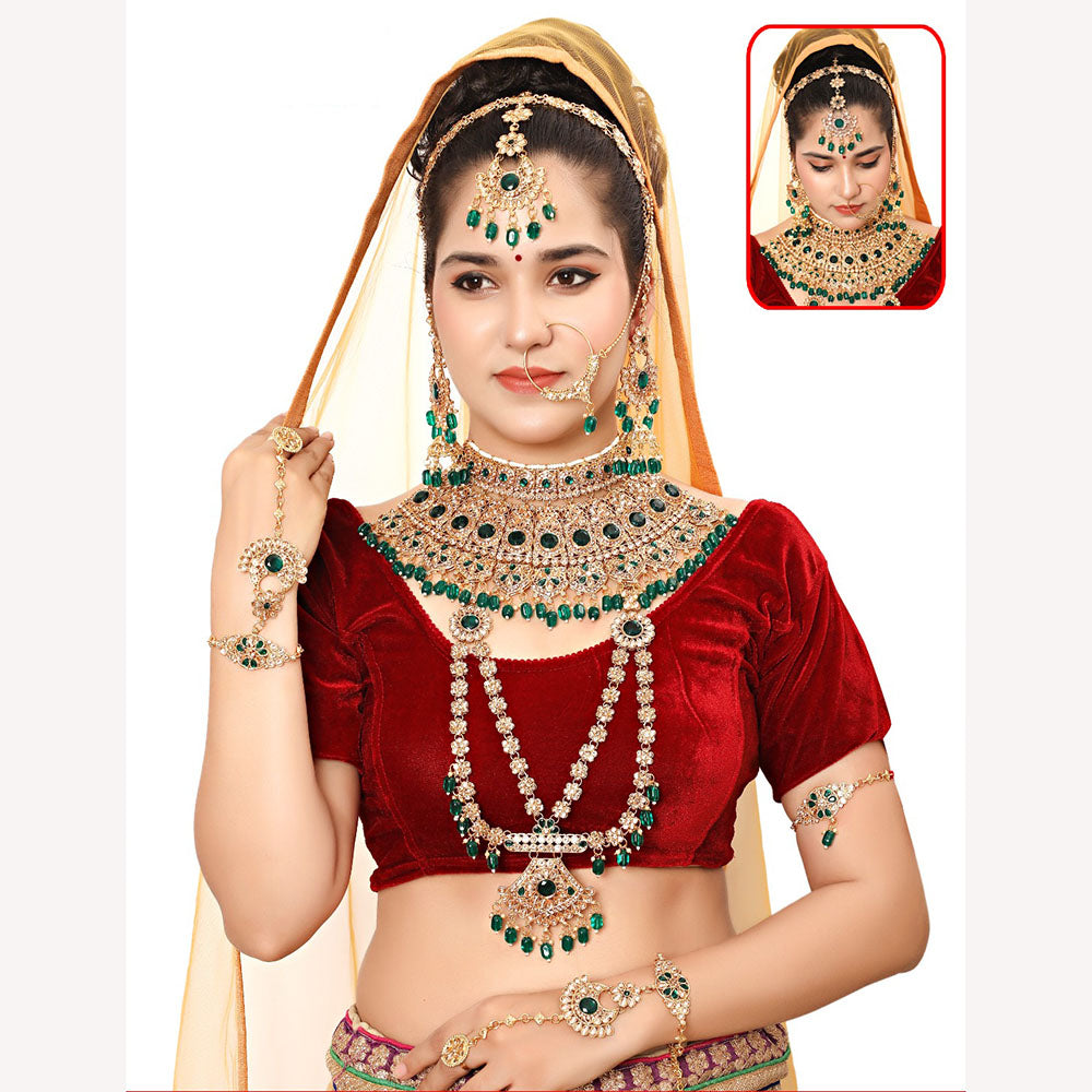 Neetu Art Ethnic Elegance Kundan Stone And Pearl Bridal Set