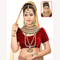 Neetu Art Ethnic Elegance Kundan Stone And Pearl Bridal Set