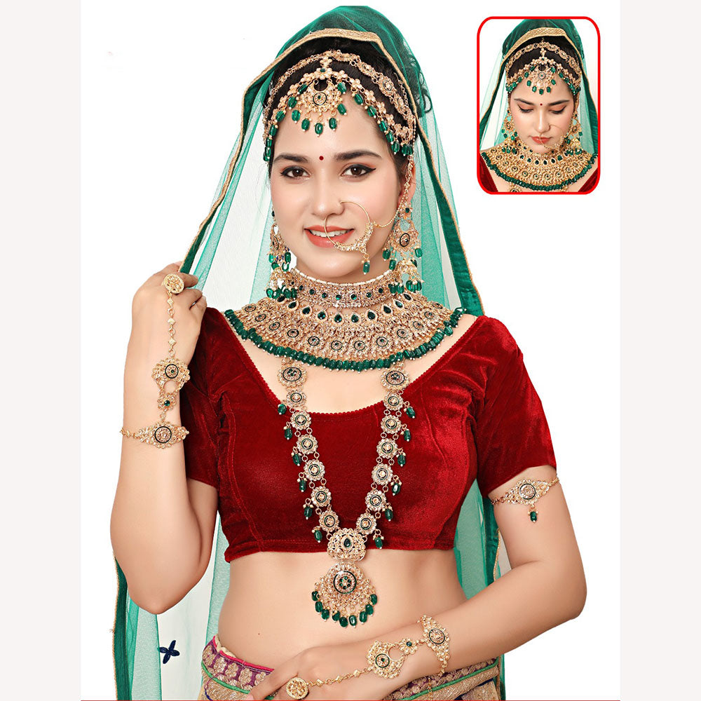 Neetu Art Ethnic Elegance Kundan Stone And Pearl Bridal Set