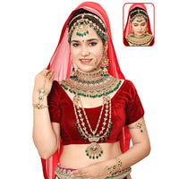 Neetu Art Glamorous Crystal Stone Beads Bridal Jewellery Set