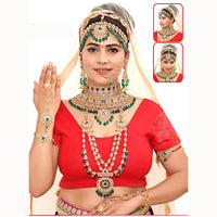 Neetu Art Glamorous Crystal Stone Beads Bridal Jewellery Set