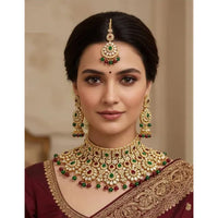 Neetu Art Premium Kundan Stone Beads Designer Choker Necklace Set