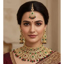 Neetu Art Kundan And Meenakari Beads Semi-Bridal Necklace Set