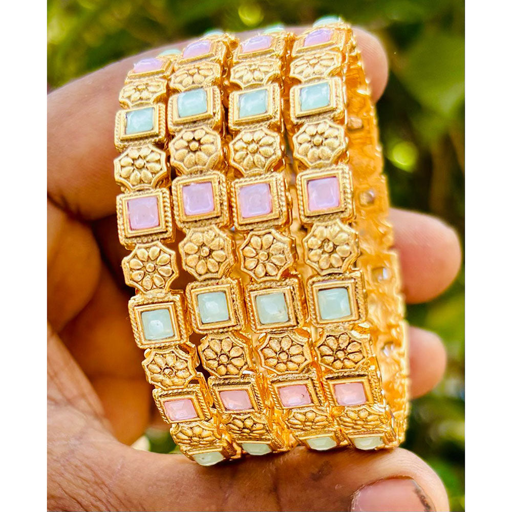 Neetu Art Traditional Pota Stone Designer Bangles Set