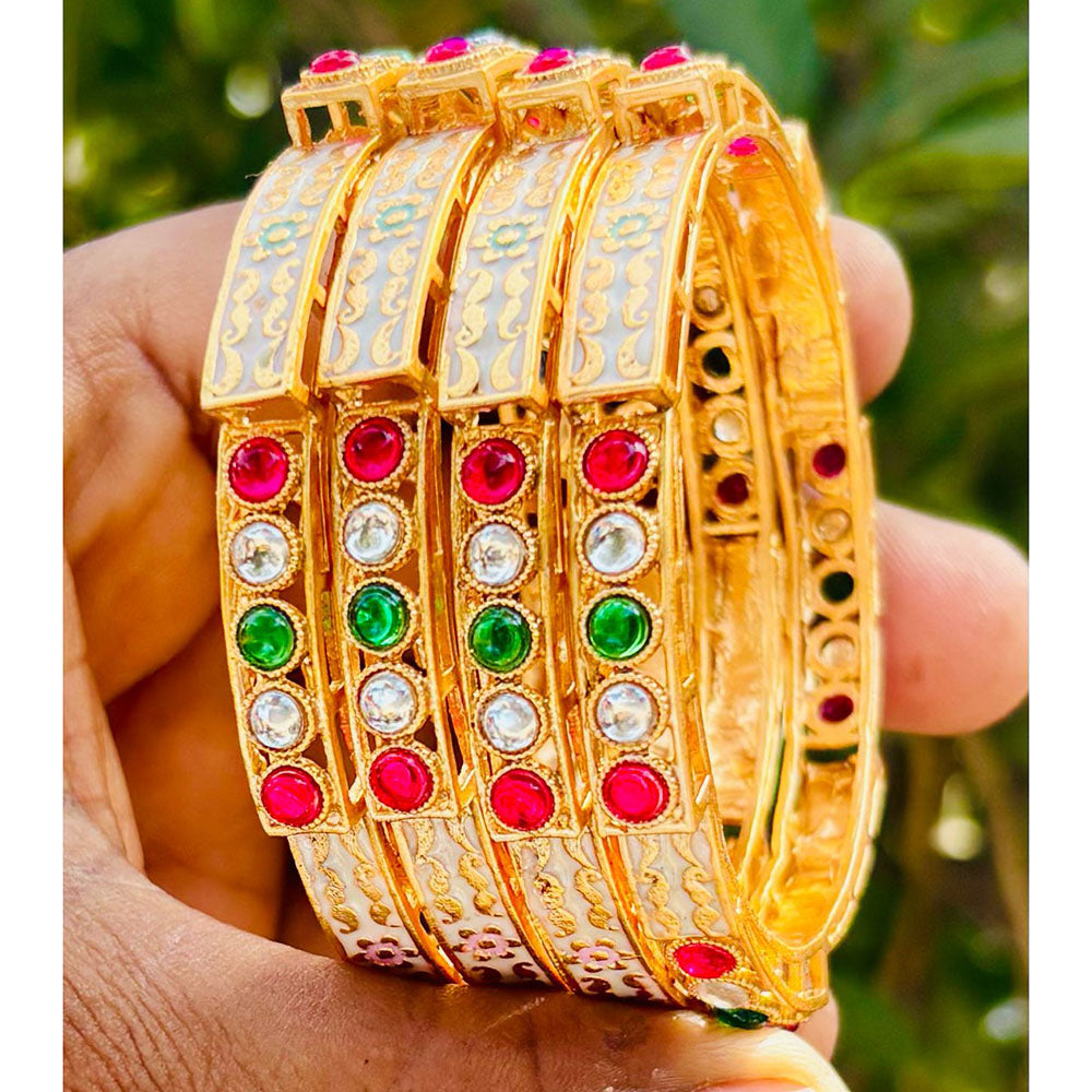Neetu Art Royal Pota Stone with Meenakari Work Designer Bangles Set