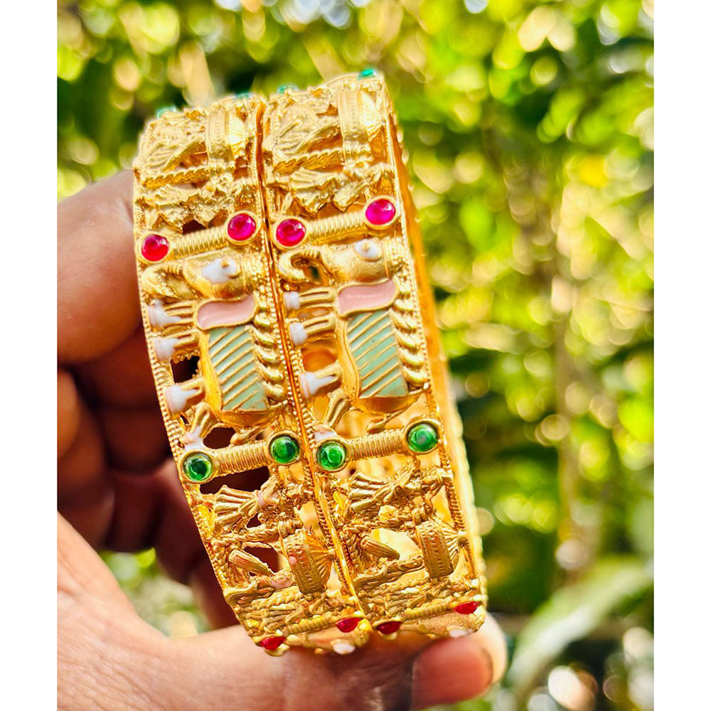 Neetu Art Royal Pota Stone with Meenakari Work Designer Bangles Set