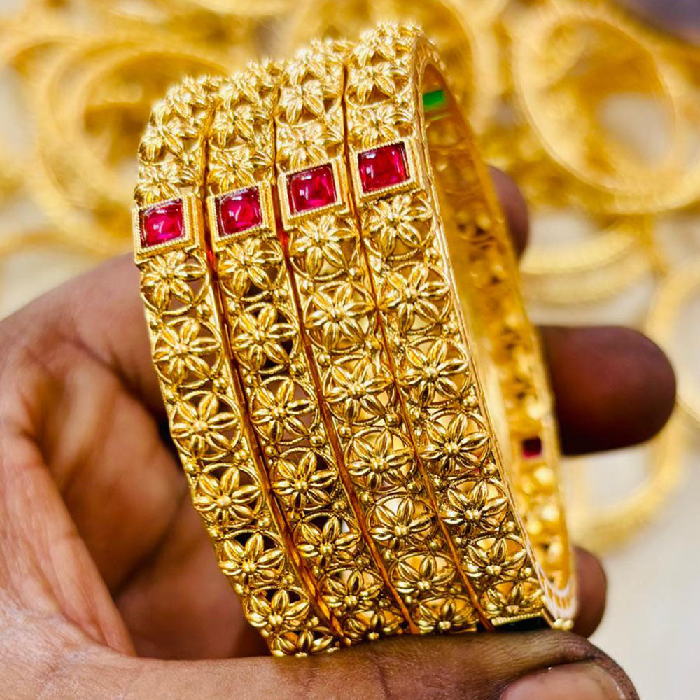 Neetu Art Elegant Pota Stone Designer Bangles Set