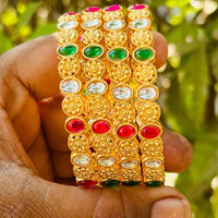 Neetu Art Elegant Pota Stone Designer Bangles Set