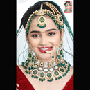 Neetu Art Premium Kundan Stone And Beaded Meenakari Semi Bridal Necklace Set