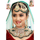 Neetu Art Premium Kundan Stone And Beaded Semi Bridal Necklace Set