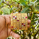 Neetu Art Traditional Pota Stone Pearl Royal Bangles Set