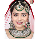 Neetu Art Premium Kundan Stone And Beaded Semi Bridal Necklace Set