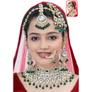 Neetu Art Premium Kundan Stone And Beaded Semi Bridal Necklace Set