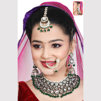 Neetu Art Wedding Wear Kundan Stone Semi Bridal Necklace Set