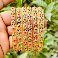 Neetu Art Elegant Pota Stone Designer Bangles Set
