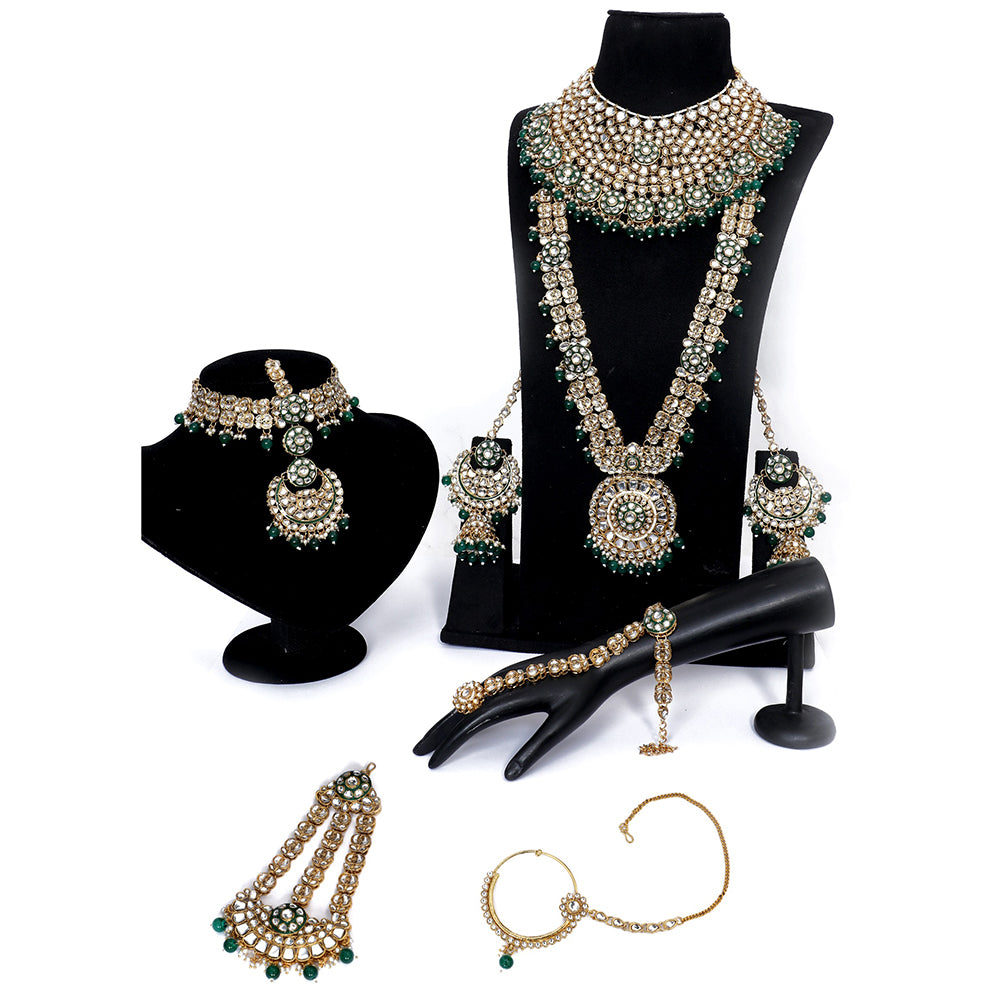 Neetu Art Glamorous Kundan Stone Beads Bridal Wedding Wear Jewellery Set