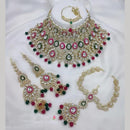 Neetu Art Elegant Kundan Stone And Beads Semi Bridal Necklace Set