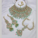 Neetu Art Elegant Kundan Stone And Beads Semi Bridal Necklace Set