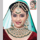 Neetu Art Elegant Kundan Stone And Beads Semi Bridal Necklace Set
