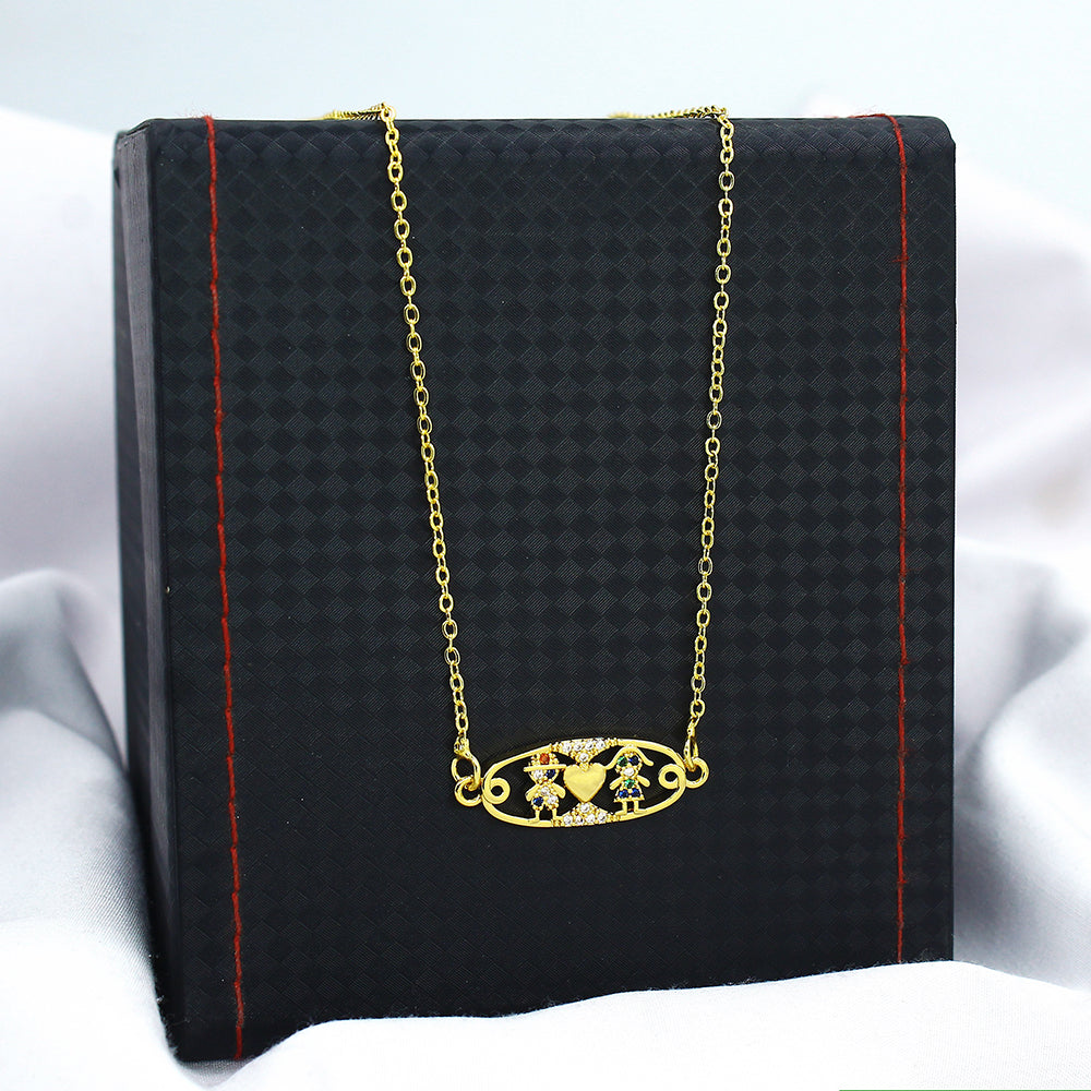 Mahavir Gold Plated Austrian Stone Chain Pendant