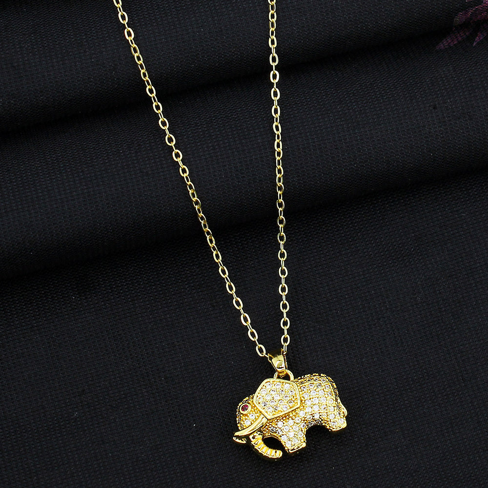 Mahavir Gold Plated Austrian Stone Necklace