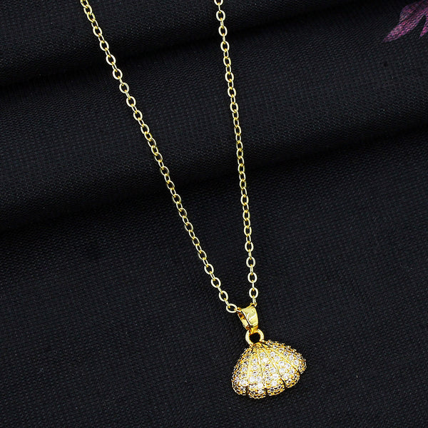 Mahavir Gold Plated Starfish Shell Austrian Stone Necklace