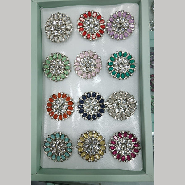 Pratima Jewellery Mart Silver Plated Rings (Assorted Color)