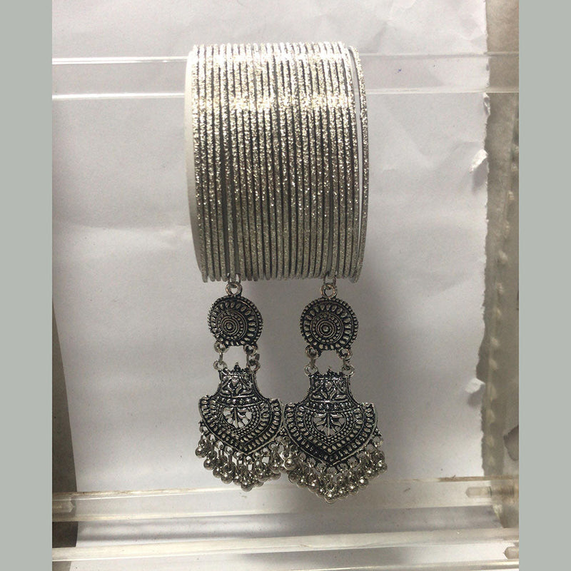 Pratima Jewellery Mart Oxidised Plated Bangle Set