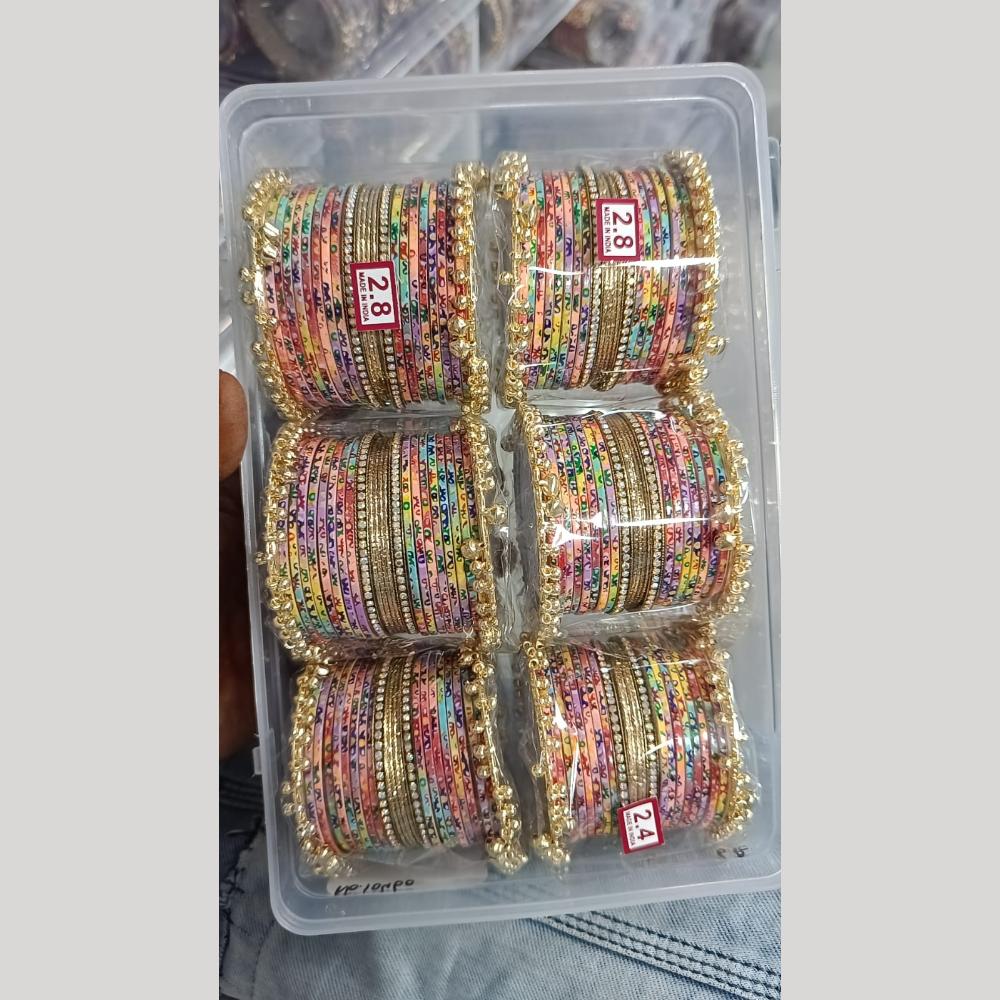 Pratima Jewellery Mart Statement Metal And Pearl Bangles Set for Women