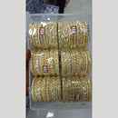 Pratima Jewellery Mart Premium Designer Kundan Stone And Pearl Bangles Set