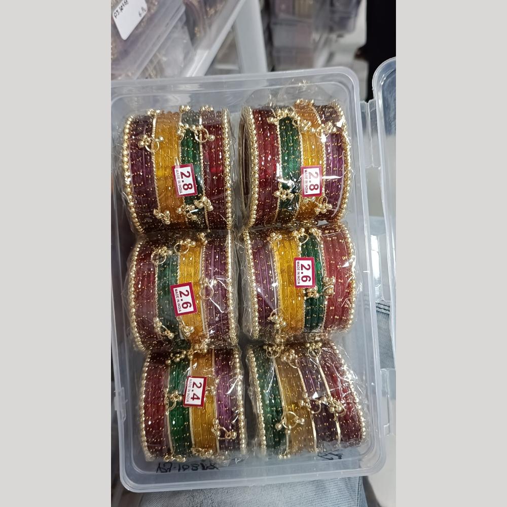 Pratima Jewellery Mart Statement Kashmiri Glass Bangles Set for Women